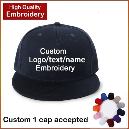 Custom Snapback Hat High Quality Adult Hip Hop Baseball Cap For Men Women Team Caps Embroidery Logo Print Text Baseball Falt Hat