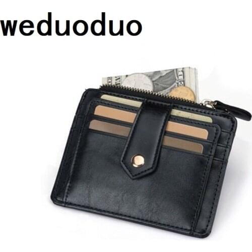 Weduoduo Hot Sell Men Slim Card Holder Fashion Mens Credit Card Holder Mini Card Wallet Small Coin Pocket With Photo Pocket