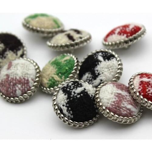 Metal & Cloth Button Cardigan Jacket Decoration Material DIY Clothing Accessories 2pcs／lot YS201015-2