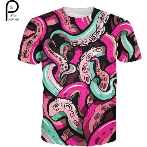 Fashion originality brand Men Women T shirts Hipster T-Shirt Octopus tentacle 3d printed O-Neck summer style casual t shirt