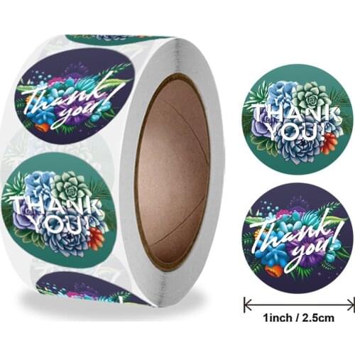 Qiduo 500Pcs 1inch wholesale custom sticker stickers flower sticker seal label round handmade sticker Stationery business