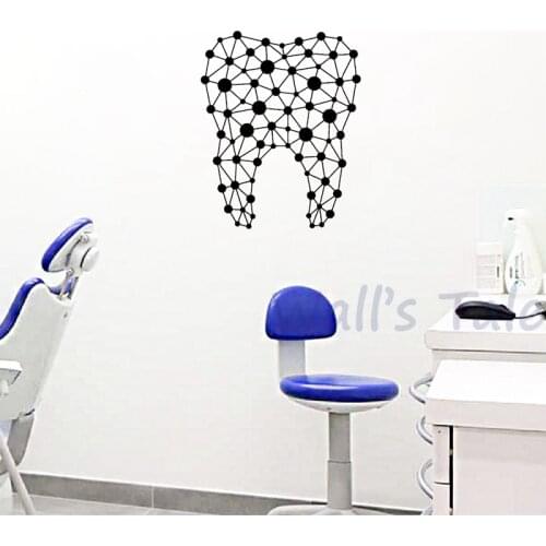 New Design Tooth Vinyl Wall Sticker Dentist Dental Clinic Decoration Abstract Tooth Wall Decals Home Bathroom Mural Art Decor