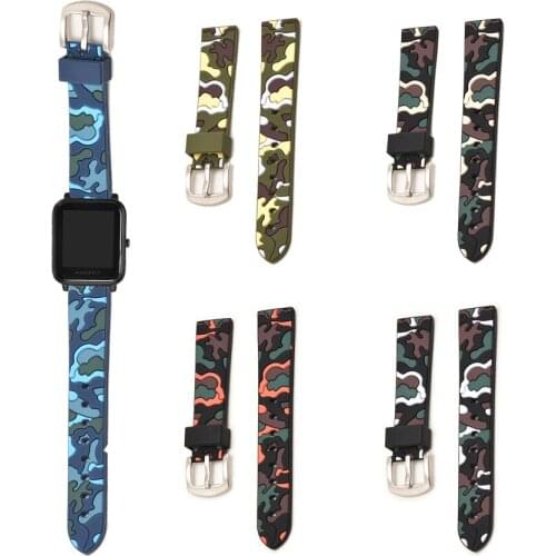 For Amazfit Bip Strap Silicone Camouflage Replacement Band Bracelet for Xiaomi Huami Amazfit Bip Bit Accessories 20mm Watch Band