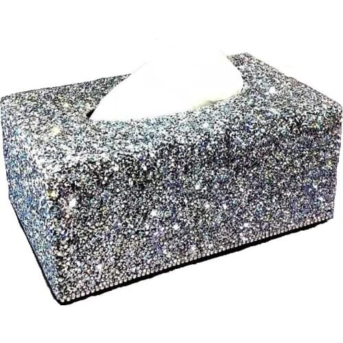 Luxury Living Room Crystal Diamond Tissue Box Coffee Table Restaurant Bedroom Bar Club Fashion Pumping Napkin Tray