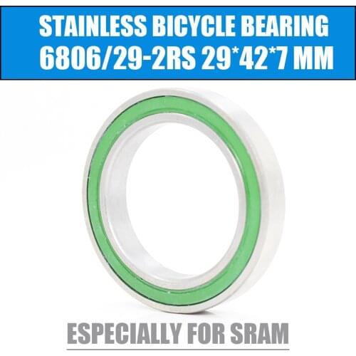S6806/29 LLB Ball Bearing 29*42*7 mm 1PC ABEC-3 Stainless Steel Double Sealed 6806RS Bicycle Bearings Bracket Bottom For SRAM