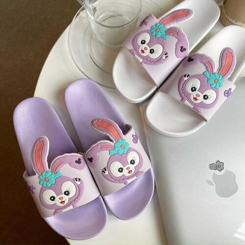 Cute cartoon slippers womens summer ins girls heart household anti-slip deodorant couples thick-soled sandals wear anti-slip