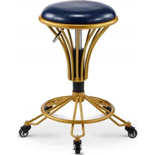 Makeup Beauty Work Stool Barber Shop Chair Manicure Furniture Rotating Lift Stool Makeup Salon Pulley Master Stool Chair