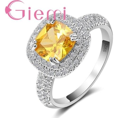 Dazzling Full CZ Cubic Ziron Finger Rings for Wedding Anniversary New Fashion 925 Sterling Silver Statement Jewelry