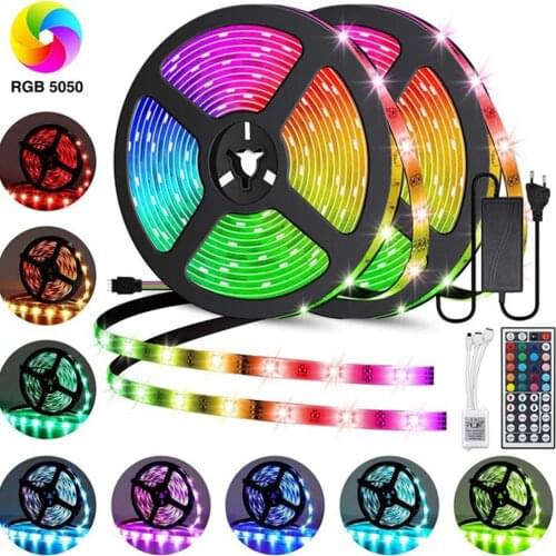 12v LED Strip 5050 IR Wifi Bluetooth Kits For Room Decoration Rgb PC TV 55 Inch Outdoor Home Commercial Lighting 5 10 15 m Tape