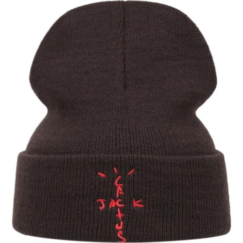 Cactus jack Beanie Travis Scott Cotton Embroidery Winter Knitted Hat Skullies Hip Hop Knit Cap Astroworld