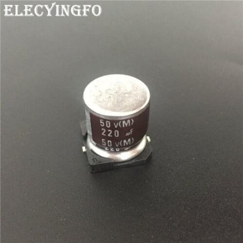 10pcs 220uF 50V220UF ELNA RVJ series 12.5x13.5mm 50V220uF Chip type SMD Electrolytic Capacitor