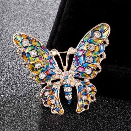 12pcs/lot wholesale Enamel Butterfly Pin Brooches Womens kids gifts Alloy Metal Banquet Weddings Brooch bouquet Hats accessory