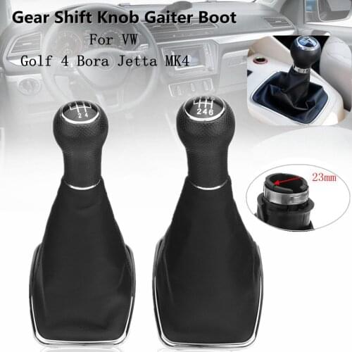23mm 5/6 Speed Car Gear Shift Knob Lever Shifter Gaitor Boot Cover For VW Golf 4 Cabriolet Variant Bora