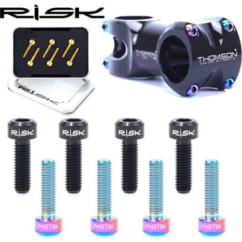 6Pcs M5x16/18mm Titanium Stem Fixing Bolts For Bike MTB Bicycle Stem Screws Fixed Bolts Bike Cycling Parts 3 Colors