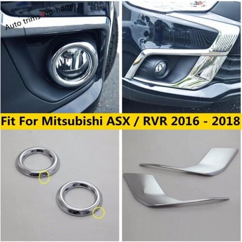 ABS Chrome Front Head Fog Lights Lamp Frame Cover Trim Accessories For Mitsubishi ASX / RVR 2016 2017 2018 Exterior Refit Kit