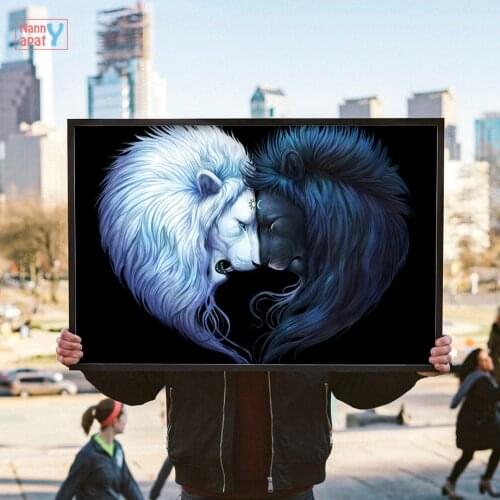 Abstract Animal Prints Lion Dragon Wolf Wall Art Canvas Painting Nordic Posters And Prints Wall Pictures For Living Room Decor
