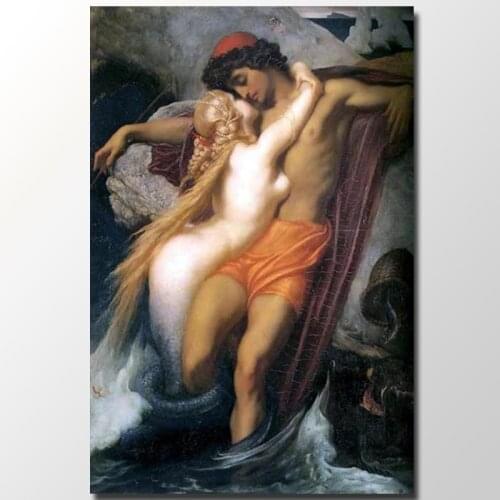 Full drill diamond painting Nude men and women Couple diamond Mermaid famous paintings Home Decor DIY Diamond embroidery Sale