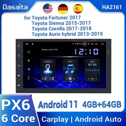 Dasaita 9" IPS 2 Din Autoradio Stereo Carplayer Android 10 for Toyota Corolla Auris Fortuner Radio 2017 1280*720 GPS Navigation