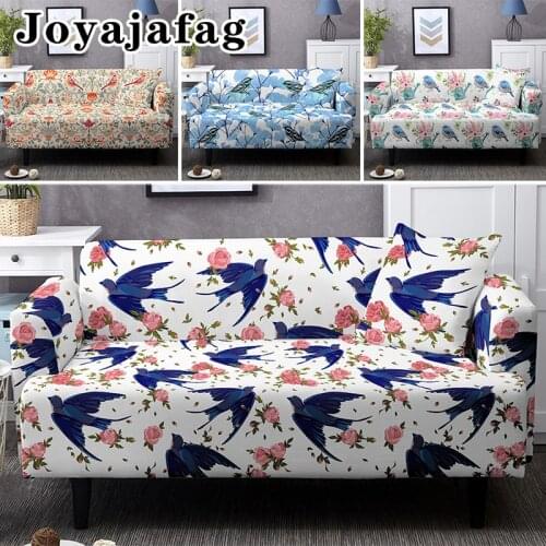 Colorful Bird Swallow Style Slipcover 2 Seater Elastic Washable Sectional Corner Couch Covers Stretch Sofa Cover For Living Room