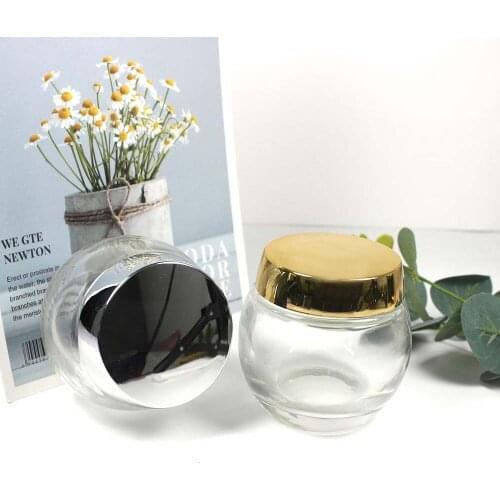 Large Capacity Cream Bottle 120ml Galss Jar with Silver and Golden Cover