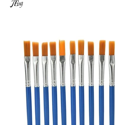 10Pcs/Set Watercolor Gouache Paint Brushes Round Pointed Tip Nylon Hair Painting Brush Set Art Supplies