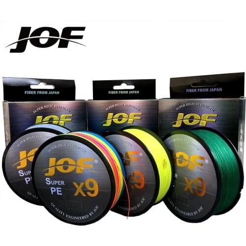 JOF 9 Weaves Fishing Line 500M 300M 100M 9 Strands Braided Fishing Line Multifilament PE Line 20 24 35 40 50 65 80LB