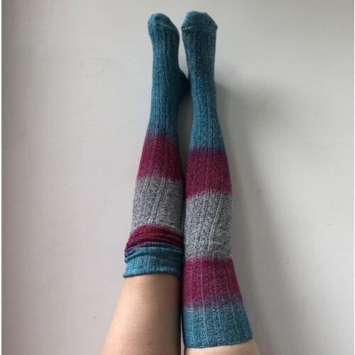 Hot Selling Thigh High Socks Girls Stockings Winter Sexy Stocking Medias Pantyhose Stockings Gradient Knee Warm High Stockings