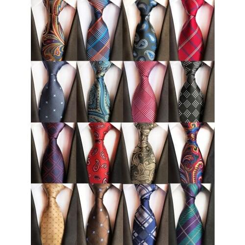 Fashon 8cm Silk Mens Formal Tie Red Navy Jacquard Necktie For Male Business Wedding Party Neckwear Accessories Gravata Ties