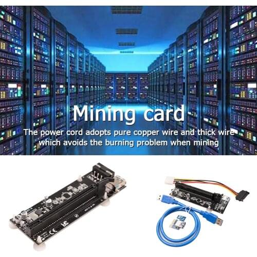 New PCIe Adapter PCI-e Riser PCIe PCI Express 1X to 16X Extender Adapter Card with 0.5m USB 3.0 Cable for GPU Miner Mining