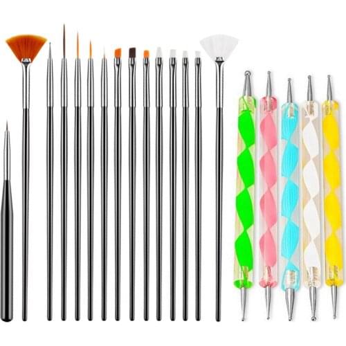 Nail Brushes Set Nail Art Decorations Manicure Brushes Tools Acrylic UV Painting Drawing Pen for Nail Art Design Nail Pen Brush
