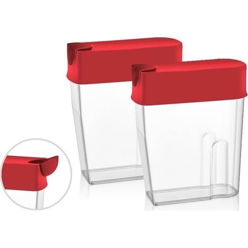 Qlux 2'li Floppy Storage Container Red 1700 Ml(2 Pcs)