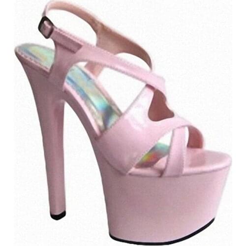 17 cm high heels Ultra slim with thick bottom crystal sandals Pictures show the shoes wholesale fashion womens sandals