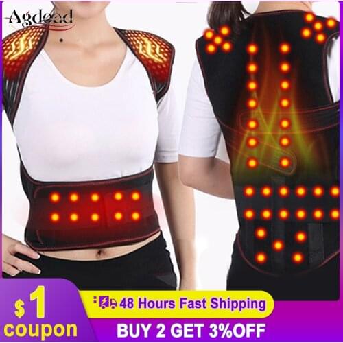 Tourmaline Self Heating Belt Bandage Magnetic Therapy Waist Shoulder Back Brace Support Corset Posture Corrector Pain Relief