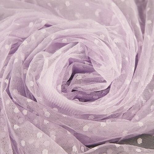 160cm Wide Pink Blue Purle Beige Polka Dots Mesh Tulle Fabric High Quality Bridal Dress Wedding Decoration Puff Skirt Net Fabric