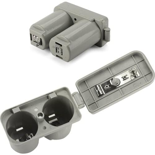 2PCS Double Compartments Battery Box Universal Battery Box for Gas Water Heater Accessories Dark Gray Plastic