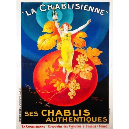 ADVERT CHABLIS WINE FRANCE ISTIC VINTAGE 795PYLV Wall Sticker Silk Poster Art Light Canvas Home Decoration