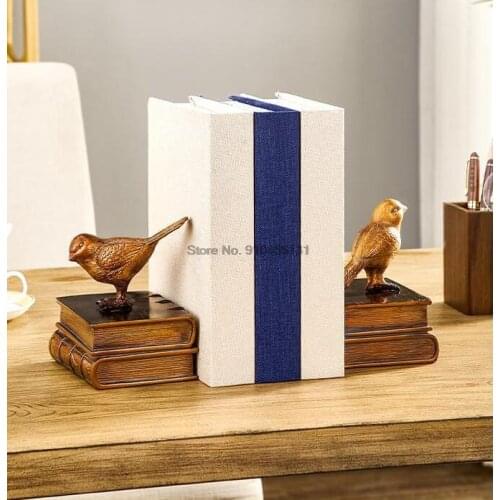 Vintage American Resin Bird Bookend Antique Magazine Books Holder Book Safe Table Storage Home Office Decor Desk Accessories