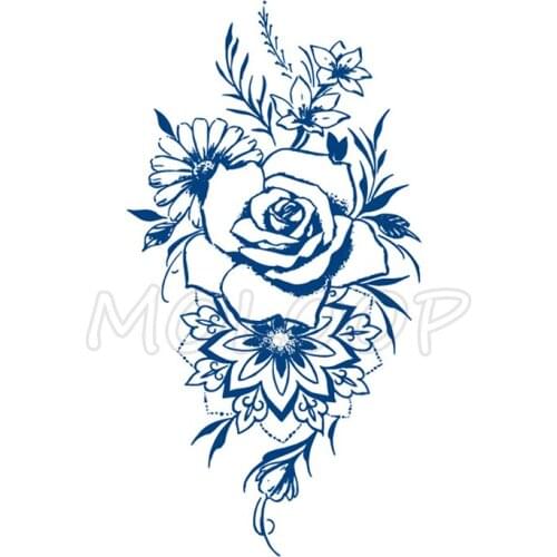 Juice Tattoo Sticker Daisy Rose Mandala Waterproof Temporary Makeup Fake Tatoo for Women Men New Style Lasting To 5 -15 Days