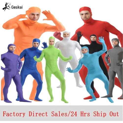 Adult Lycra Open Eyes Full Bodysuit Custome for Halloween Men Second Skin Tight Suits Spandex Bodysuit Cosplay Costumes