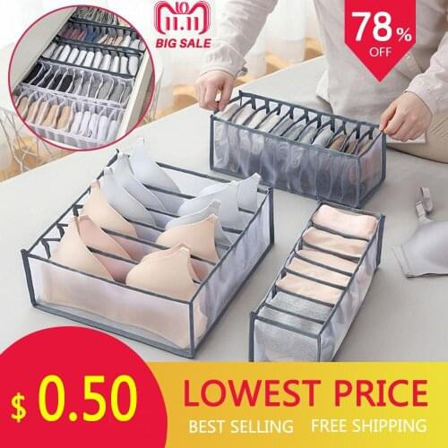 Hot Sale 1/3pcs New Underwear Bra Organizer Storage Box 2 Colors Drawer Closet Organizers Boxes For Underwear Scarfs Socks Bra