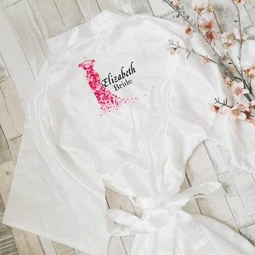 Custom Flower Print wedding robe team bride bridesmaid sister mother of the bride robes women kimono pajamas