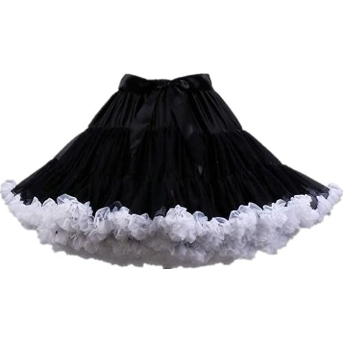 Womens 3-Layered Pleated Tulle Petticoat Tutu Puffy Party Cosplay Skirt 2023