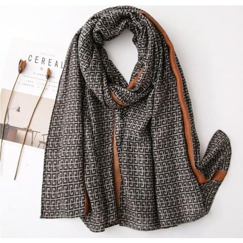 2020 new fashion geometric print cotton linen scarf women thin long voile scarves summer sunscreen beach cover up shawl wraps