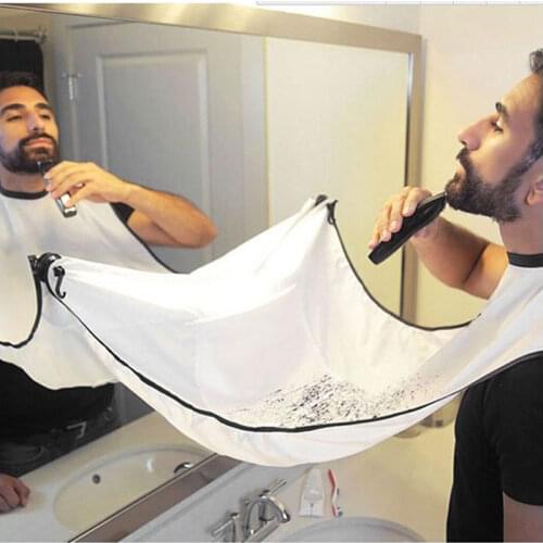 1 Pcs Pongee Beard Care Shave Apron Bib Trimmer Facial Hair Cape Sink Random Color