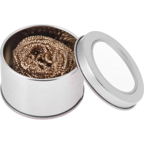 1pc Wire With Stand Set Welding Soldering Solder Iron Tip Cleaner Cleaning Steel Wire Sponge Balls for Welding Tool