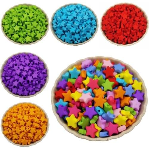 100PCS 9mm Star shape Acrylic Loose Beads Spacer Candy Color DIY Jewelry Accessories Findings New Arrival Beautiful Gifts Unique