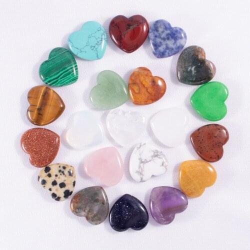 20pcs heart-shaped jade 20mm natural crystal love ornament gift non-porous peach heart personality stone crafts couple gift