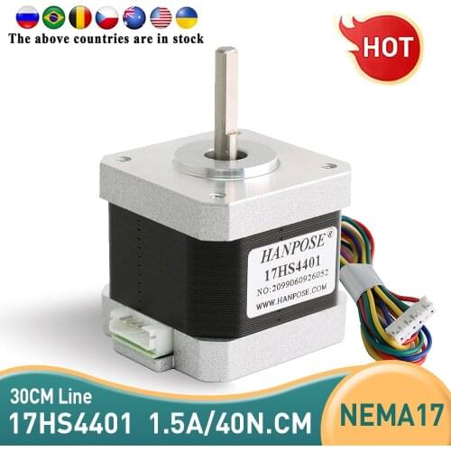 Freeshipping any Country 4-lead Nema17 Stepper Motor 42 motor NEMA 17 motor 42BYGH 1.7A 17HS4401 use for 3D printer and CNC