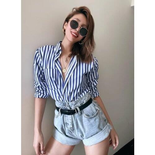 Blouses Woman Fashion 2021 Elegant Boyfriend style Long Sleeve Turn-Down Collar Vintage Button Up Shirt Blouses Ladies Casual