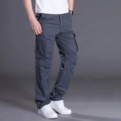 Men Military Tactical Pants Outdoor Multi-pockets Cargo Pants Mens 2021 Summer Solid Color Long Trousers Quick-drying Thin Pants